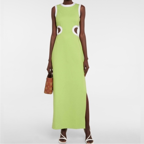 Staud Dolce Cutout Maxi Dress In Lime Green/White NWT Size Medium - Picture 14 of 14